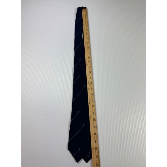 Cravat Club International Necktie‎ Blue Diagonal Stripe Silk Tie for Men - Picture 5 of 5